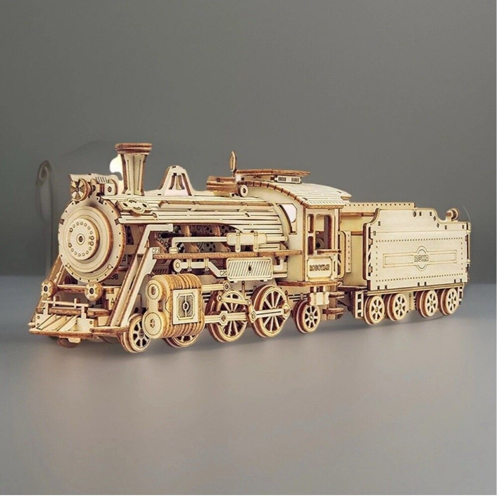 3D Wooden Adult Puzzle Prime Steam Train Model With  Carriage 1:80 Scale  308 pc